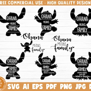 Ohana significa famiglia Svg, Ohana significa famiglia Bundle Clipart, Cricut, Ohana significa famiglia Svg Cut File, Ohana significa famiglia Silhouette, Vettore, Cricut