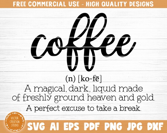 Download Coffee Dictionary Sign Svg File Coffee Definition Svg Vector Etsy