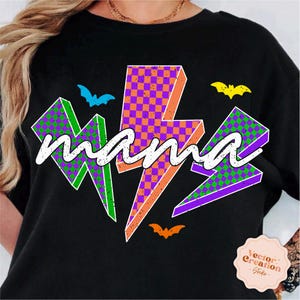 Spooky Mama Png, Neon Halloween Png, Retro Halloween Png, Mama Shirt Png, Halloween Mama Png, Preppy Mama Png, Halloween Coquette Bow Png