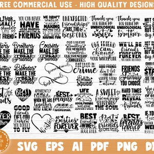 Freundschafts bundle SVG Plotterdatei, Vektor Printable Clipart, Freundschafts Spruch Svg, Lustiges Freundschafts Spruch Svg, Beste Freunde Svg