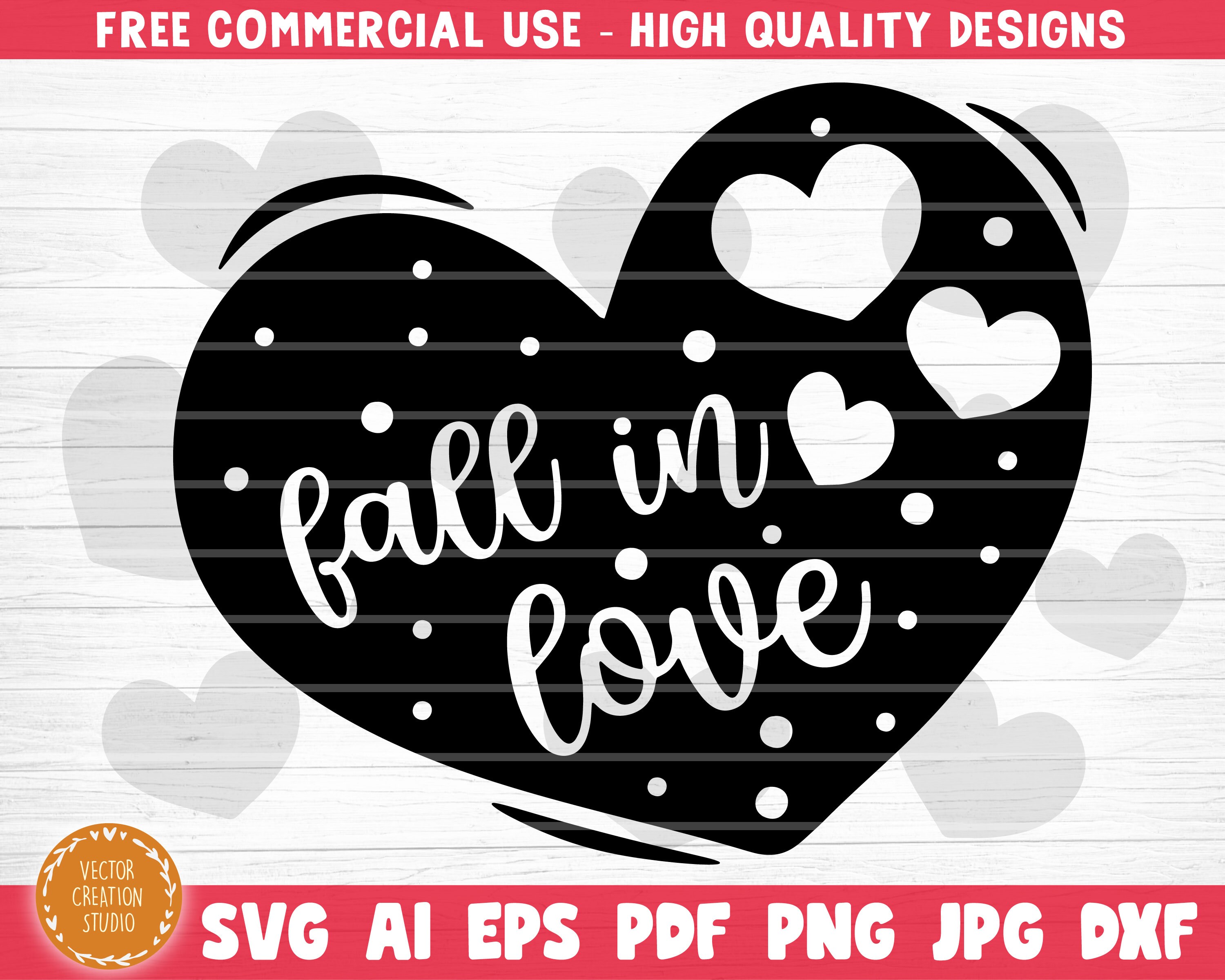 Fall in Love Heart SVG Cut File Valentines Day Svg Bundle - Etsy