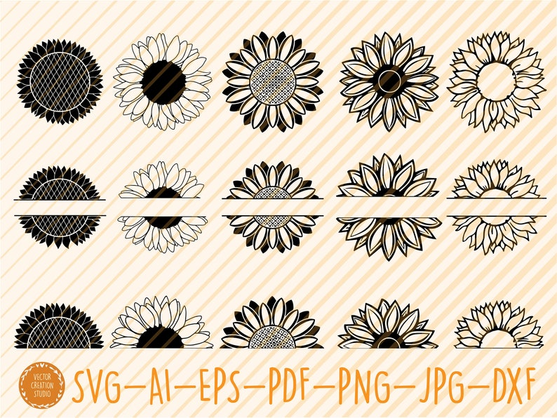 Download Sunflower Big Bundle Svg Sunflower Bundle Clipart ...