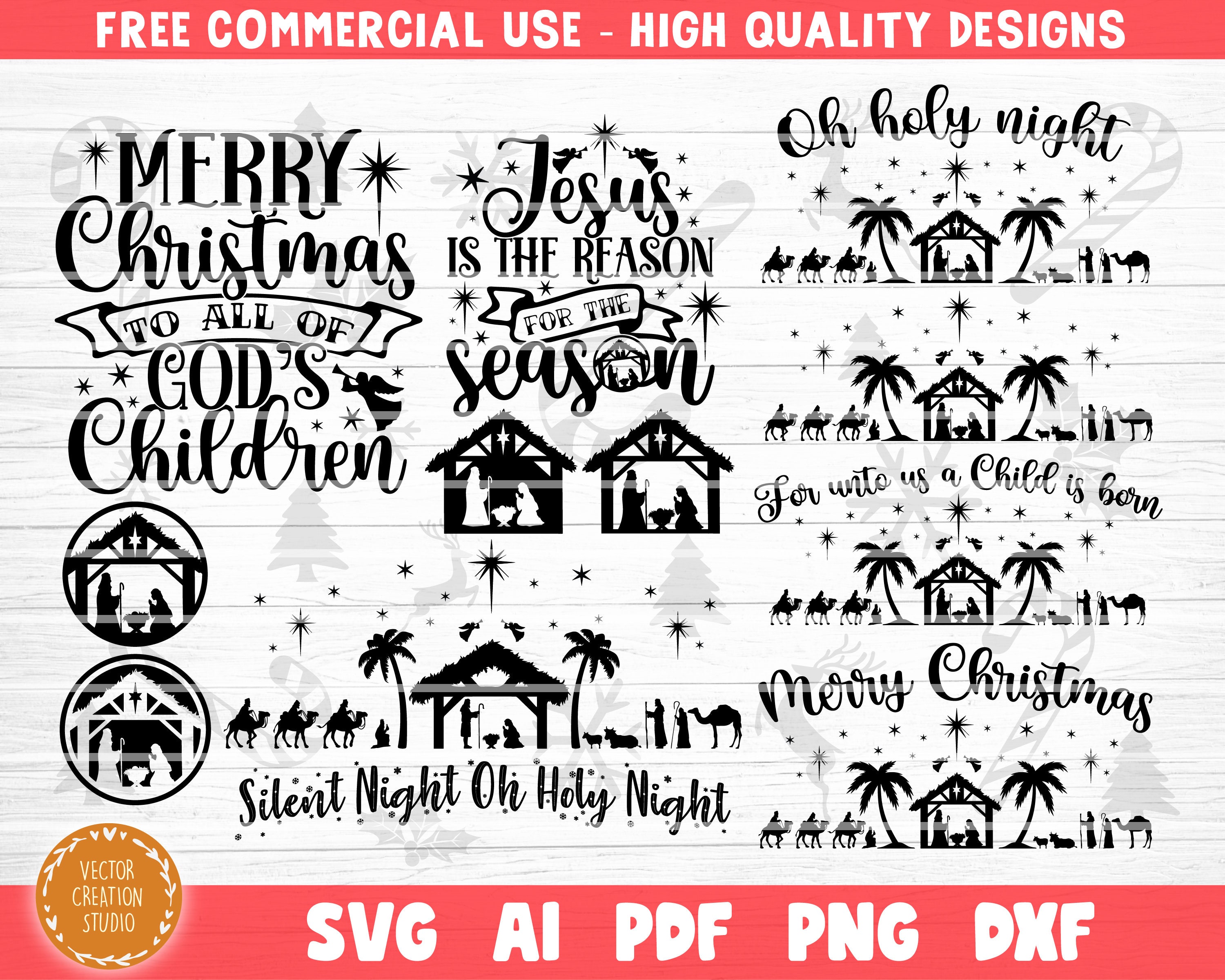 Nativity SVG Bundle Cut File, Christmas Svg Bundle, Christmas ...