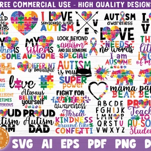 Autism Bundle SVG Cut Files, Autism Vector Printable Clipart, Funny Autism Quotes Svg, Autism Sayings Svg, Autism Shirt Print Svg