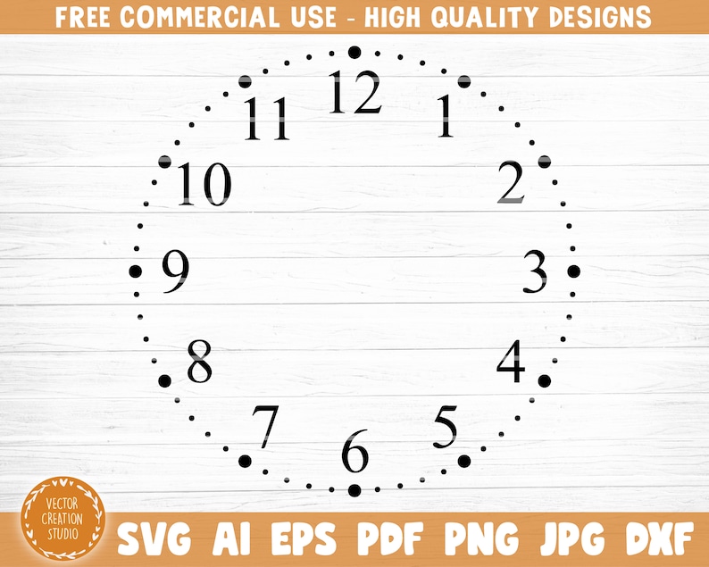 Clock Face Svg File Clock Face Template Vector Printable Etsy