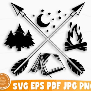 Arrows Camping Symbols Svg, Camping SVG Bundle, Camping Svg, Camp Life Svg, Camper Svg, Campfire Svg, Summer Svg, Adventure Svg, Cricut Svg