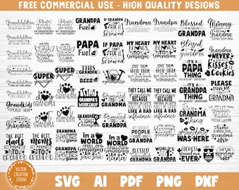 Grandparents Big Bundle SVG Cut Files, Grandparents Vector Printable Clipart, Grandparents Life Quote Bundle, Grandpa Grandma Life