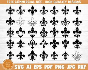 Fleur de Lis Svg Cut File, Fleur de Lis Bundle Svg, Fleur de Lis Silhouette, Fleur de Lis Clipart, Cricut Svg, Digital File,Instant download