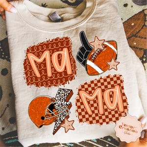 Football Mama Png, Preppy Fußball Png-Bundle, Herbst Fußball Png, Spieltag Png, Touchdown Saison Png, Girly Coquette Fußball Png Shirt
