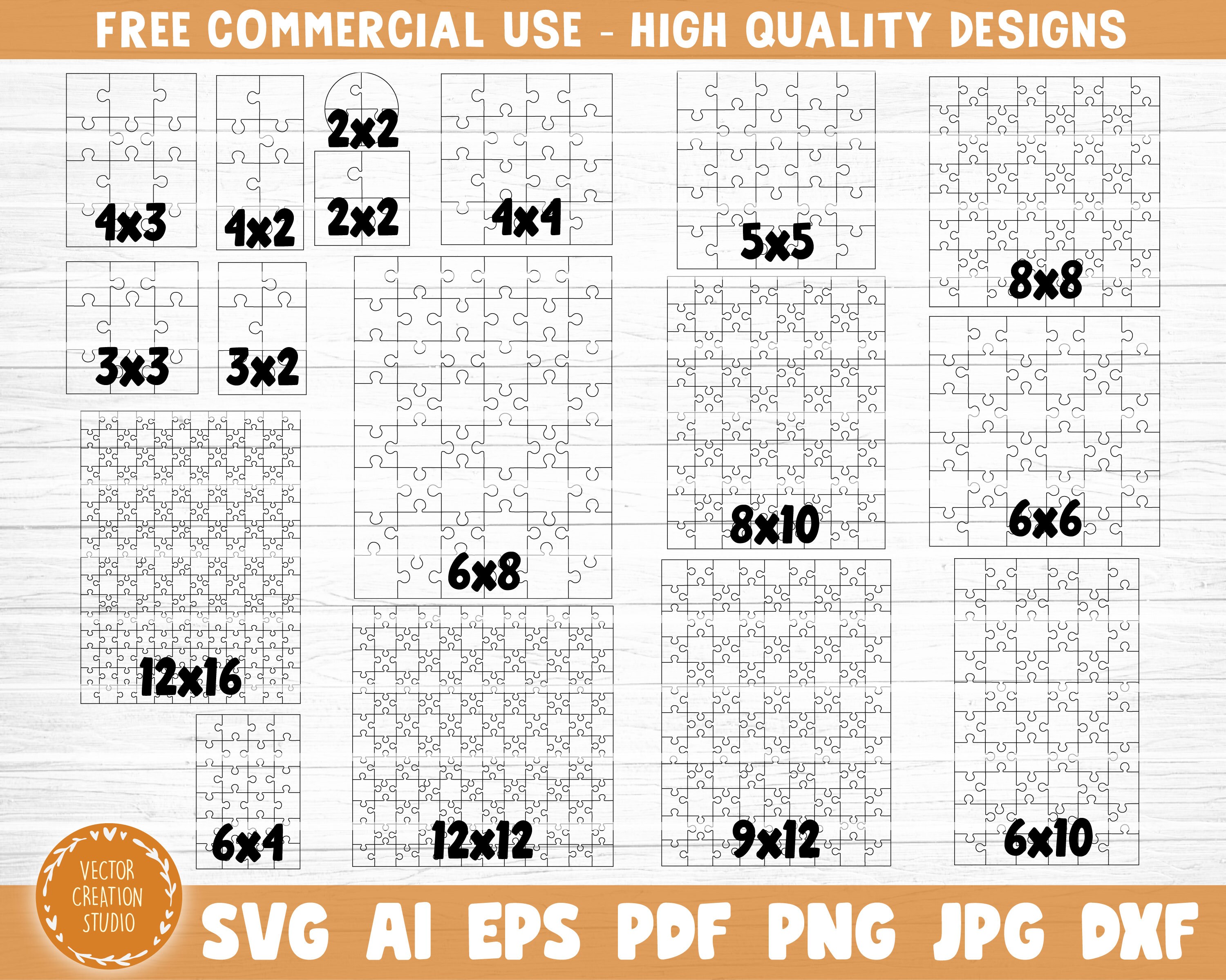 17 Jigsaw Puzzle Big Bundle Svg Files Puzzle Vector Etsy