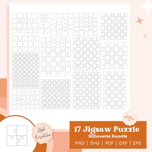 17 Jigsaw Puzzle Big Bundle Svg Files, Puzzle Vector Templates,  Puzzle Clipart, Puzzle Silhouette, Jigsaw Clipart, Jigsaw Pattern