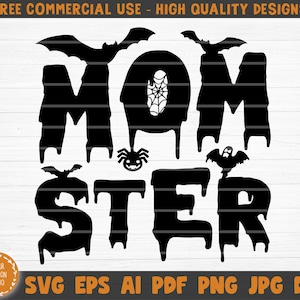 Momster SVG Cut File, Mommy's Little Monster Svg, Funny Halloween Quote, Halloween Saying, Halloween Quotes Bundle, Halloween Clipart
