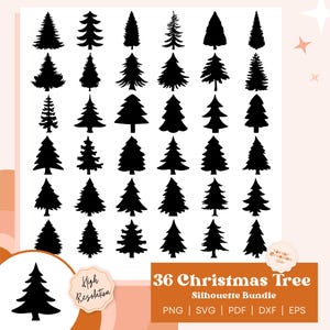 Pacchetto albero di Natale Svg, Albero di Natale Svg, Pacchetto albero di pino Svg, Albero di pino Svg, Silhouette albero di Natale, Silhouette albero di pino, Cricut
