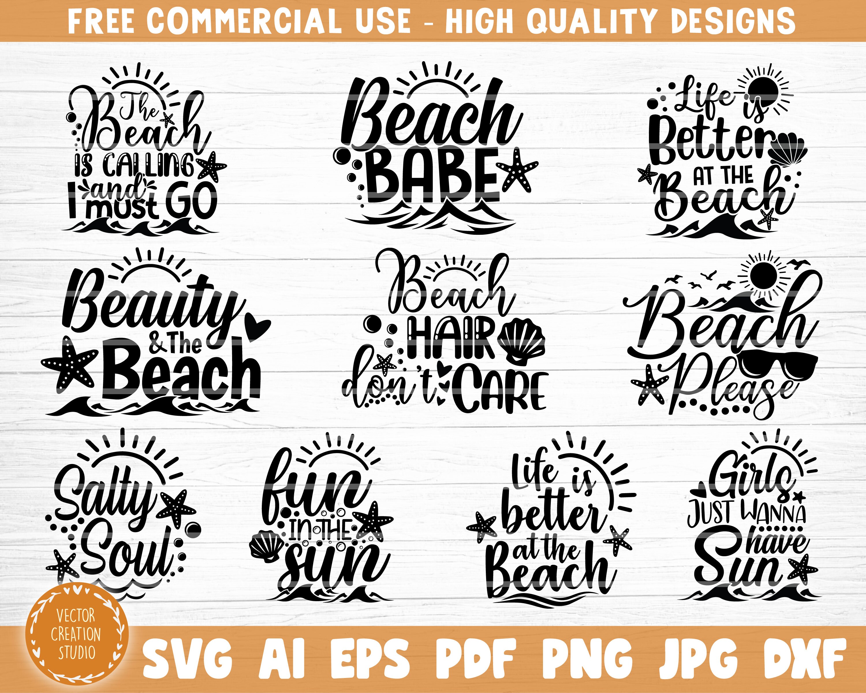 Download Summer Beach Quotes Big Bundle Svg Beach Quotes Vectorsummer Etsy