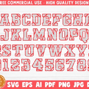 Baseball Alphabet SVG, Baseball Font SVG, Baseball Letters SVG, Numbers SVG, Sport Alphabet SVG, Sport Font SVG, Printable Clipart