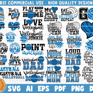 Volleyball Bundle SVG Cut Files, Vector Printable Clipart, Love Volleyball Svg, Volleyball Mom Svg, Volleyball Life Svg, Shirt Print Svg