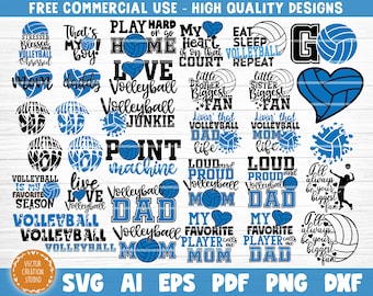 Volleyball Bundle SVG Cut Files, Vector Printable Clipart, Love Volleyball Svg, Volleyball Mom Svg, Volleyball Life Svg, Shirt Print Svg