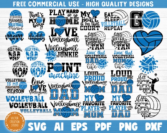 Download Volleyball Bundle Svg Cut Files Vector Printable Clipart Etsy