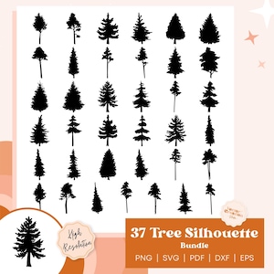 Tree Bundle Svg, Tree Silhouette Svg, Pine Tree Svg, Tree Clipart, Forest Silhouette Svg, Forest Bundle, Digital Print, Svg Cricut file