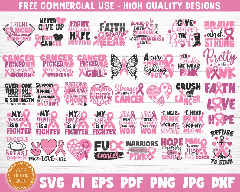 Download Vector Printable Clipart Silhouette Cancer Awareness Svg Cancer Shirt Print Svg Pink Ribbon Svg Breast Cancer Svg Bundle Cut Files Clip Art Art Collectibles Truongsinhhoc Com Vn