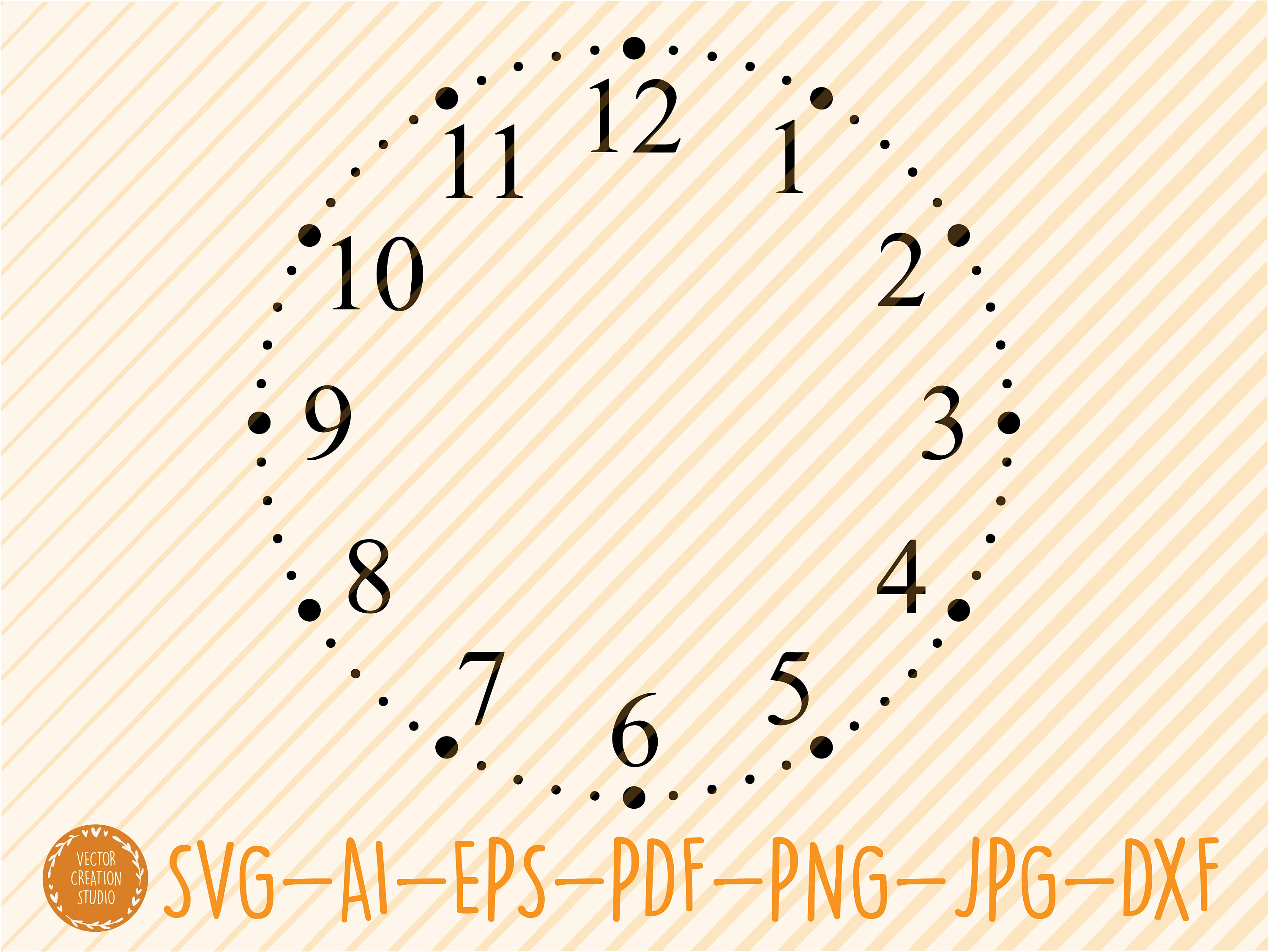 Clock Face Svg File Clock Face Template Vector Printable Etsy