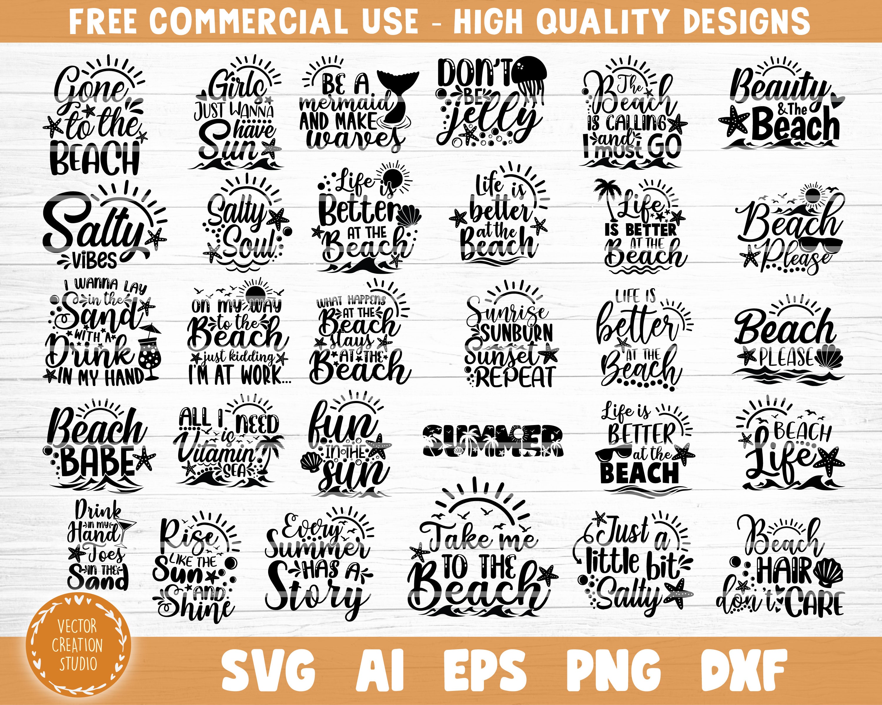 summer beach quotes big bundle svg beach quotes vectorsummer etsy