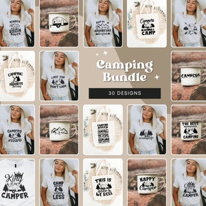 Pacchetto SVG da campeggio, Camping Svg, Campo Svg, Camp Life Svg, Camper Svg, Falò Svg, Camicia da campeggio, Estate Svg, Avventura Svg, Cricut SVG PNG