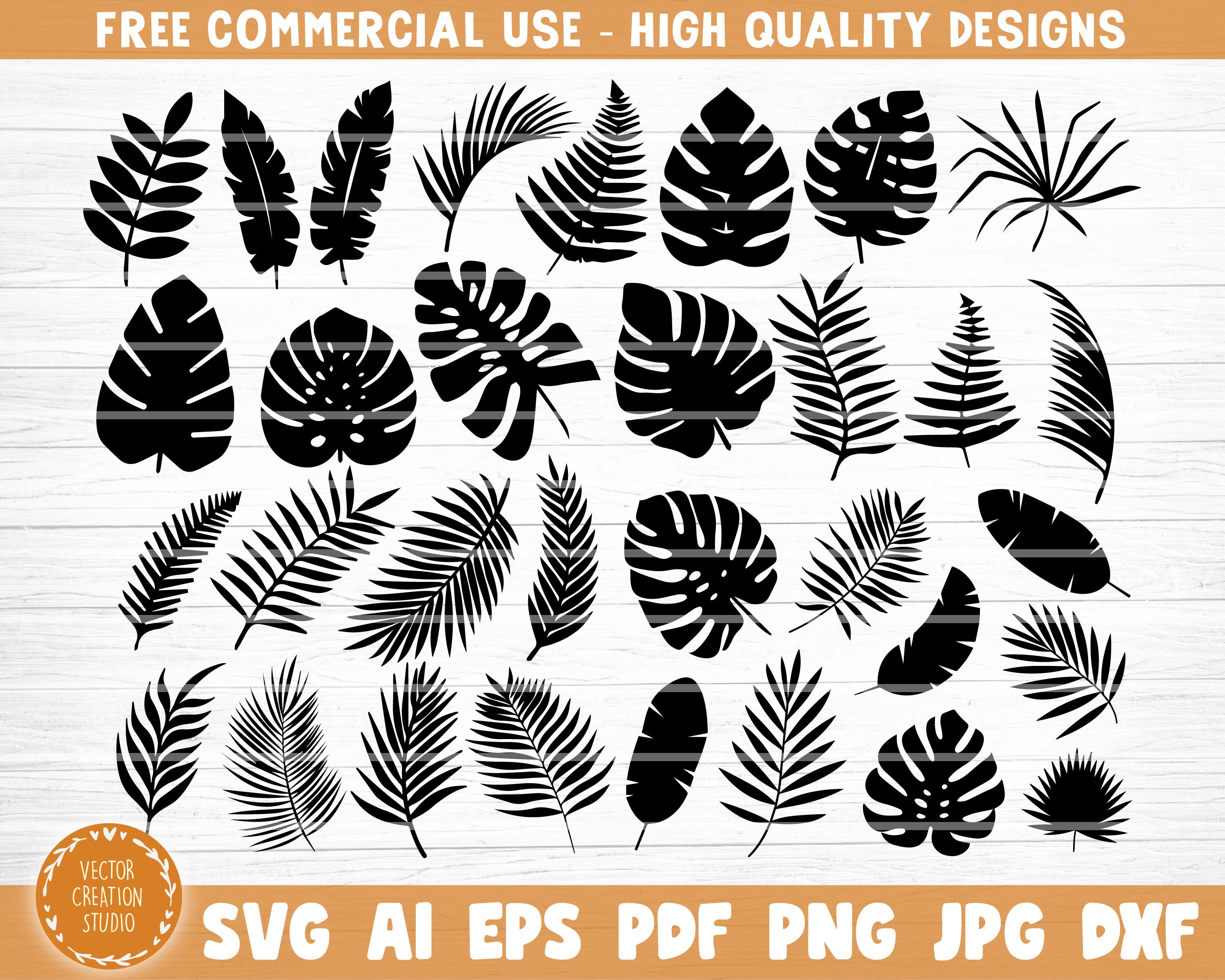 Download Leaf Svg Flower Clipart Palm Svg 15 Tropical Leaves Bundle Svg For Cut File For Cricut Prints Art Collectibles Vadel Com