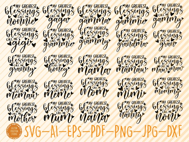My Greatest Blessings Call Me Mom Bundle SVG Cut Files ...
