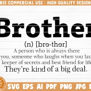 Bruder Wörterbuch Zeichen Svg-Datei, Bruder Definition Svg, Vektor druckbare Clipart, Bruder lustige Zitat Svg, Bruder Shirt Druck sagen Svg