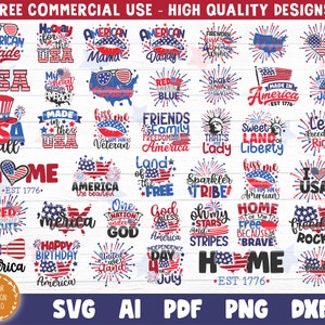 4 de julio SVG Bundle, Independence Day SVG, Fourth Of July Shirt SVG, Patriotic Svg, Love America Svg, Veteran Svg, Silhouette Cricut