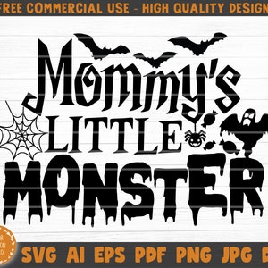 Mama's Little Monster Svg Cut File, Funny Halloween Quote, Halloween Saying, Halloween Quotes Bundle, Halloween Clipart