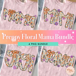Preppy Floral Mama Mimi Gigi Png Bundle, Coquette Bow Png, Mothers Day Png, Retro Preppy Mama Png, Floral Mama Png, Preppy Mom Bundle