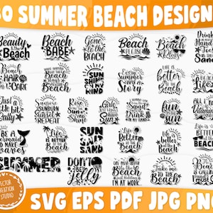 夏のビーチの名言集 ビッグバンドル SVG、ビーチの名言集 ベクター、夏のビーチ Cricut、夏のビーチの名言集 シャツにプリント、ビーチライフ SVG