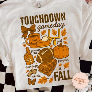 Touchdown Saison Png, Fußball Spiel Tag Png, Preppy Fußball Png Bundle, Herbst Fußball Png, Touchdown Png, Girly Kokette Fußball Png Shirt
