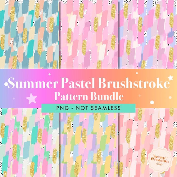 Summer Pastel Brushstroke Background PNG, Brushstroke Pattern Png, Preppy Pattern PNG, Trendy Pastel Background, Messy Paint Pattern Png