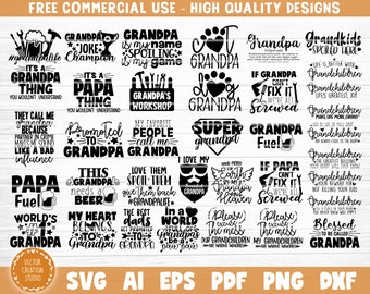 Abuelo paquete SVG archivos de corte, abuelo vector imprimible clipart, abuelos vida cita paquete, abuelo vida, abuelo camisa impresión Svg