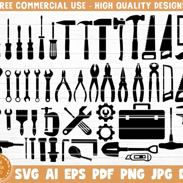 50 Mechanic Tools Bundle Svg, Tools Clipart, Tools Silhouette, Tools Cricut, Tools Vector, Tools Svg Cut file, Tools Decal, Monogram, Vinyl