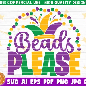 マルディグラ ビーズ SVG、マルディグラ SVG PNG、面白いマルディグラ SVG、ファット チューズデー SVG、マルディグラ シャツ SVG、フルール ド リス SVG、シルエット クリカット