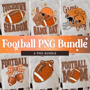 Preppy Football Png-Bundle, Fußballspieltag Png, Herbst Fußball Png, Touchdown Png, Touchdown Saison Png, Girly Coquette Fußball Png-Shirt