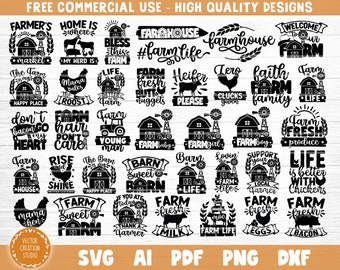 Farm Life SVG Bundle Cut File, Farm House Svg, Farm Family Svg, Funny Farm Sayings Svg, Funny Farm Quotes, Farm Shirt Svg, Silhouette Cricut