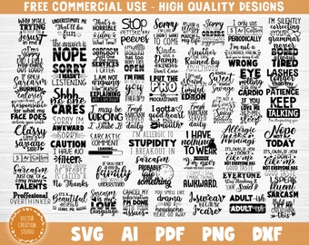 Funny Sarcasm Bundle SVG Cut Files, Funny Quotes Vector Printable Clipart, Funny Sayings Svg, Sarcastic Quotes Bundle Svg, Shirt Print Svg
