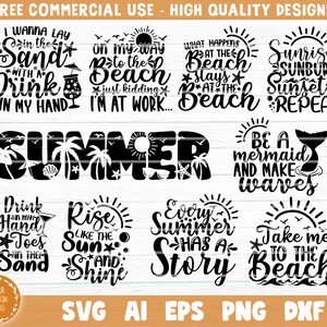 Summer Beach Quotes Big Bundle Svg Beach Quotes Vectorsummer - Etsy