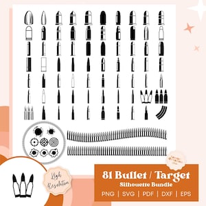 81 Kugel Big Bundle SVG Schnittdateien, Kugel Vektor, Kugel Clipart, Kugel Silhouette, Kugel Cricut, Kugel Aufkleber, Pistole Kugel druckbare Vektor
