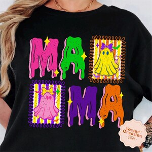 Spooky Mama Png, Neon Halloween Png, Retro Halloween Png, Mama Shirt Png, Halloween Mama Png, Cute Ghost Png, Halloween Coquette Bow Png