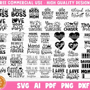 Matka córka pasujące SVG pakiet, mama i dziewczynka koszulka SVG plik cięcia, Dzień Matki SVG, życie mamy SVG, najlepsza przyjaciółka mamy SVG, Cricut