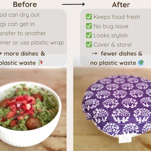 Waterproof Bowl Covers 6”, 9” | Reusable Food Wrap | Sourdough Gift | KitchenAid Bowl Cover| Alternative to Plastic Wraps & Beeswax Wrap image 4