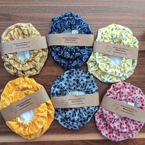 Waterproof bowl cover 6", 9 "/ Reusable food wrap/ Sourdough gift / Alternative to plastic wraps & beeswax wrap / Mixing bowl cover
