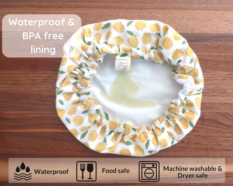 Waterproof Bowl Covers 6”, 9” | Reusable Food Wrap | Sourdough Gift | KitchenAid Bowl Cover| Alternative to Plastic Wraps & Beeswax Wrap image 5