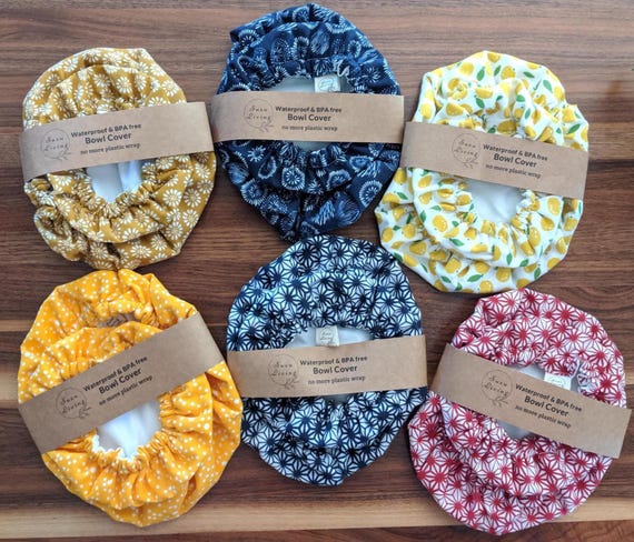 Waterproof Bowl Covers 6”, 9” | Reusable Food Wrap | Sourdough Gift | KitchenAid Bowl Cover| Alternative to Plastic Wraps & Beeswax Wrap